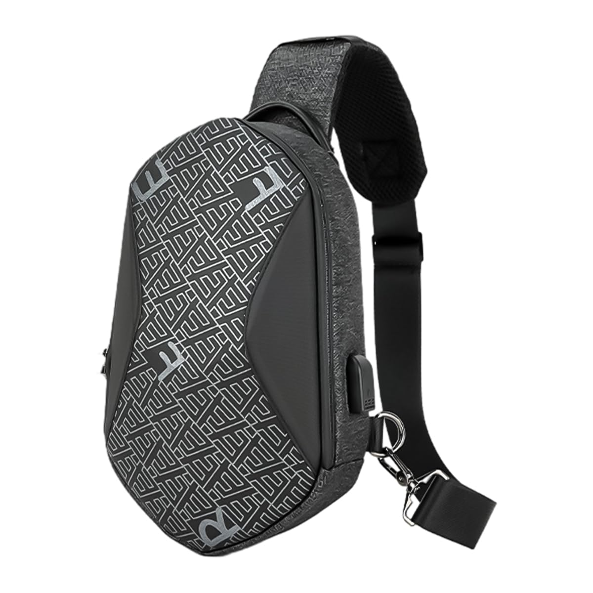 GUSTAVE Sling Bag for Men Fashion Letter Print Shoulder Bag, Cross Body Bag Waterproof with Combination Lock Anti-Theft for Travel Outdoor GUSTAVE Sling Bag for Men Fashion Letter Print Shoulder Bag, Cross Body Bag Waterproof with Combination Lock Anti-Theft for Travel Outdoor